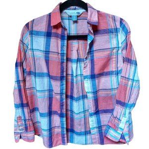 Old Navy- XS- Pink & Blue flannel